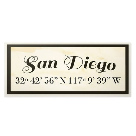 The Stupell Home Decor Collection San Diego City Coordinates Wall