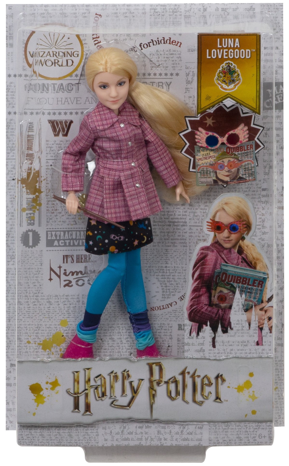 LUNA LOVEGOOD DOLL WITH GLASSES AND QUIBBLER HARRY POTTER COLLECTABLE DOLL NEW 