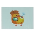 thumbnail image 3 of Cartoon Cutting Board, Private Detective Duckling Character with a Magnifying Glass Sherlock, Decorative Tempered Glass Cutting and Serving Board, Small Size, Multicolor, by Ambesonne, 3 of 5
