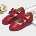 thumbnail image 2 of newwalpole Toddler/Little Kid Girl's Angela Dress Mary Jane Ballet Flats Bow Flower Girl Wedding Party Ballerina Flat Shoes Red for Size 12, 2 of 6