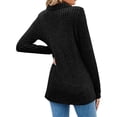 thumbnail image 4 of Long Sleeve Turn-Down Collar Women V-Neck Casual Knit Hoodies Tops, 4 of 4