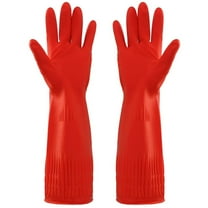 1 Pair Thick Extra Long Heavy Duty Rubber Gloves Thick Waterproof Car Washing Gloves Chemical Resistant Acid Oil Resistant