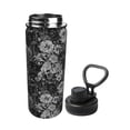 thumbnail image 2 of Goofa Black Cats In A Garden Print 18oz Sports Insulated Kettle With Straw Water Bottle Sports Water Bottle For Running Hiking Cycling Climbing Mans Womans, 2 of 7