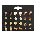 thumbnail image 4 of Pendientes de mujer de moda Sunnimix 12 Pares Dibujos Animados, 4 of 8