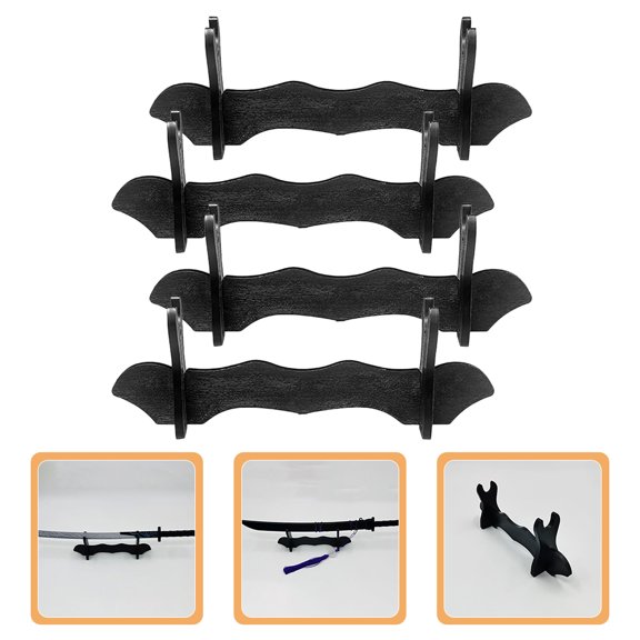 Masteelf 4Pcs Sword Bracket Desktop Sword Stand Tabletop Sword Organizer Flute Display Stand Sword Rack