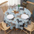 thumbnail image 3 of Cute Dachshund and Dog Footprint Round Tablecloth 60"x60",Wrinkle Wipeable Table Cloth for Kitchen Dining Room Picnic Patio Party, 3 of 6