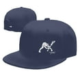 thumbnail image 4 of DouZhe Flat Brim Cap Snapback Hat, Anger Guitar Music Prints Adjustable Blue Adult Baseball Cap, 4 of 6