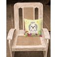 thumbnail image 2 of Caroline's Treasures BB6085PW1818 Easter Eggs Shih Tzu Silver White Fabric Decorative Pillow , 18H x18W, multicolor, 2 of 2