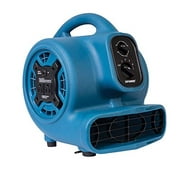 XPOWER P 230AT Mini Mighty Air Mover Utility Blower Fan with Built In Power Outlets Blue