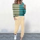 thumbnail image 3 of Gibobby Conjunto de sudadera para mujer Conjunto de pantalones casuales con cordones de manga larga y cuello redondo a color block a la moda para mujer(Verde,XL), 3 of 4