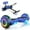 Starry Blue, variant on SISIGAD 6.5" Bluetooth Hoverboard with Seat Attachment Combo, LED Wheel, Weight Limit 200 lb, All-Terrain Tires, 10 MPH, Range 10 Miles, UL Certified