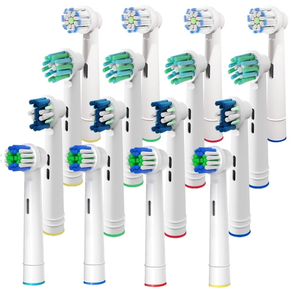 GENKENT 16 Pack Toothbrush Replacement Heads Compatible with Oral B, 4 Types Toothbrush Head Refills for Oral B Electric Toothbrush