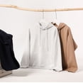 thumbnail image 2 of 380g Heavyweight Trendy Cotton Loose Fit Hooded Sweatshirt for Men, Solid Color Basic Pullover Hoodie, 2 of 4