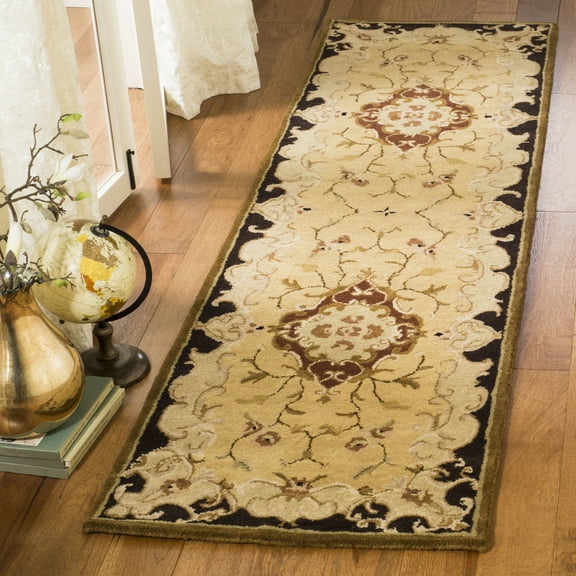 SAFAVIEH Classic Chedomir Floral Wool Runner Rug, Gold/Cola, 2'3" x 12'