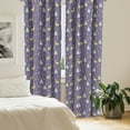 thumbnail image 2 of Ambesonne Christmas Window Curtains, Snow and Cartoon Deer, Each 28" W x 63" L, Mustard and Purple Grey, 2 of 4