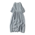 thumbnail image 1 of Pompotops Robe Longue de Soirée Mode Femme Sexy Manches 3/4 Dos Nu avec Dentelle en Solde, 1 of 3