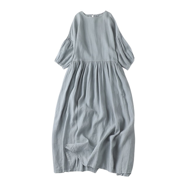 Pompotops Robe Longue de Soirée Mode Femme Sexy Manches 3/4 Dos Nu avec Dentelle en Solde