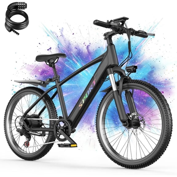 Pikabike Electric Bike for Adults, 26" 750W Continuous E-Mountain Bike, 48V 12Ah Battery, UL 2849 Certified, 20MPH, 65 Miles Range, off-Road