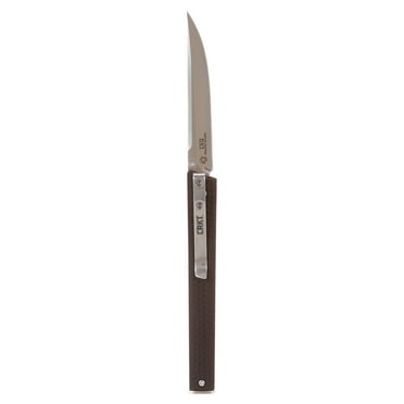CRKT CEO Everyday Carry EDC Pocket Folding Knife with Liner Lock: Stainless Steel Plain Edge Blade, Glass-Reinforced Nylon Handle, Pocket Clip, 7096WM