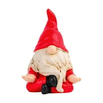 Meggemo Faceless Santa Claus Figurines Yoga Gnome Dolls Creative Tabletop Decor for Home Christmas Holiday Crafts
