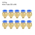 thumbnail image 3 of Unique Bargains 10 Pcs PC4-M5 Pneumatic Air Straight Quick Fitting Tube od 5/32' Thread M5 One Touch Hose Connector, 3 of 4