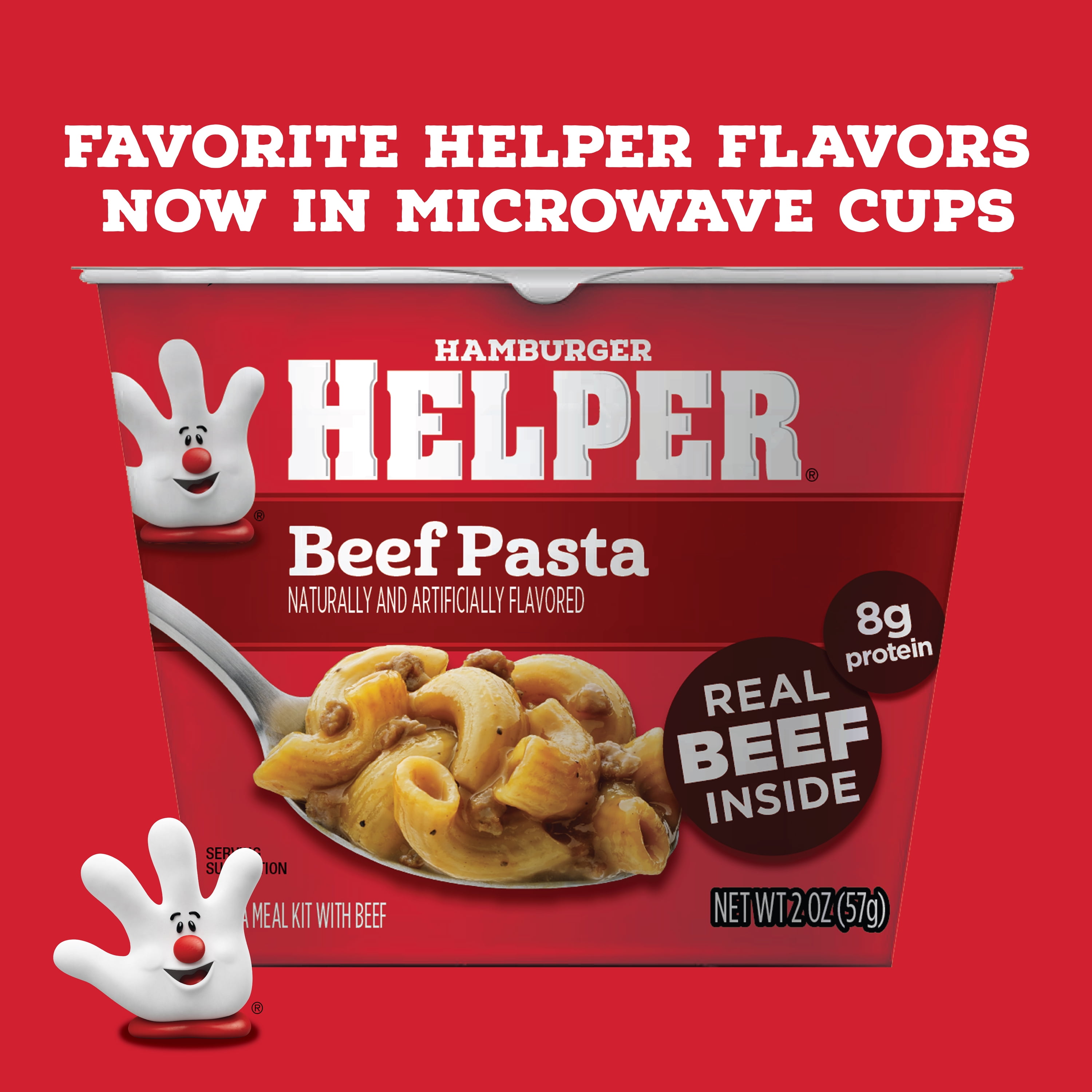 (6 pack) Hamburger Helper Beef Pasta, 2 oz Microwave Cup, Shelf Stable (Dried)
