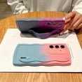 thumbnail image 2 of Compatible with Samsung Galaxy S23 FE 5G Phone Case with Wrist Strap Kickstand,Cute Gradient Case Curly Wave Frame Case Women Camera Protection Soft Shockproof Cover (d), 2 of 7