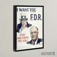 thumbnail image 2 of Uncle Sam I Want You FDR Roosevelt Black Framed Canvas Wall Art Print 12X16", 2 of 4