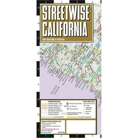 Streetwise California Map: Laminated State Road Map of California