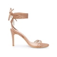 thumbnail image 3 of BLISSFUL STEP Women's Strappy Lace Up Slingback Open Toe Stiletto Heel Sandals Nude 9, 3 of 7