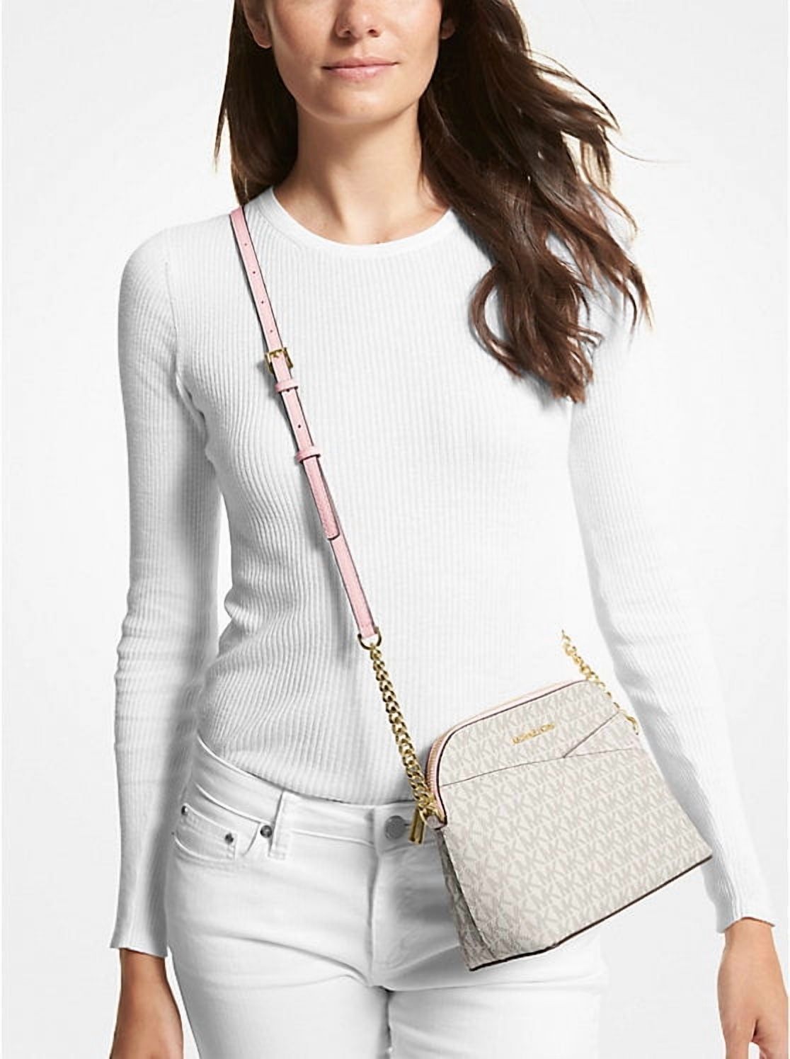 Michael Kors Women Crossbody Bag Purse Messenger Handbag Tote Shoulder Vanilla