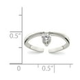 thumbnail image 4 of White Sterling Silver Ring Band Toe Cubic Zirconia CZ Clear, 4 of 4