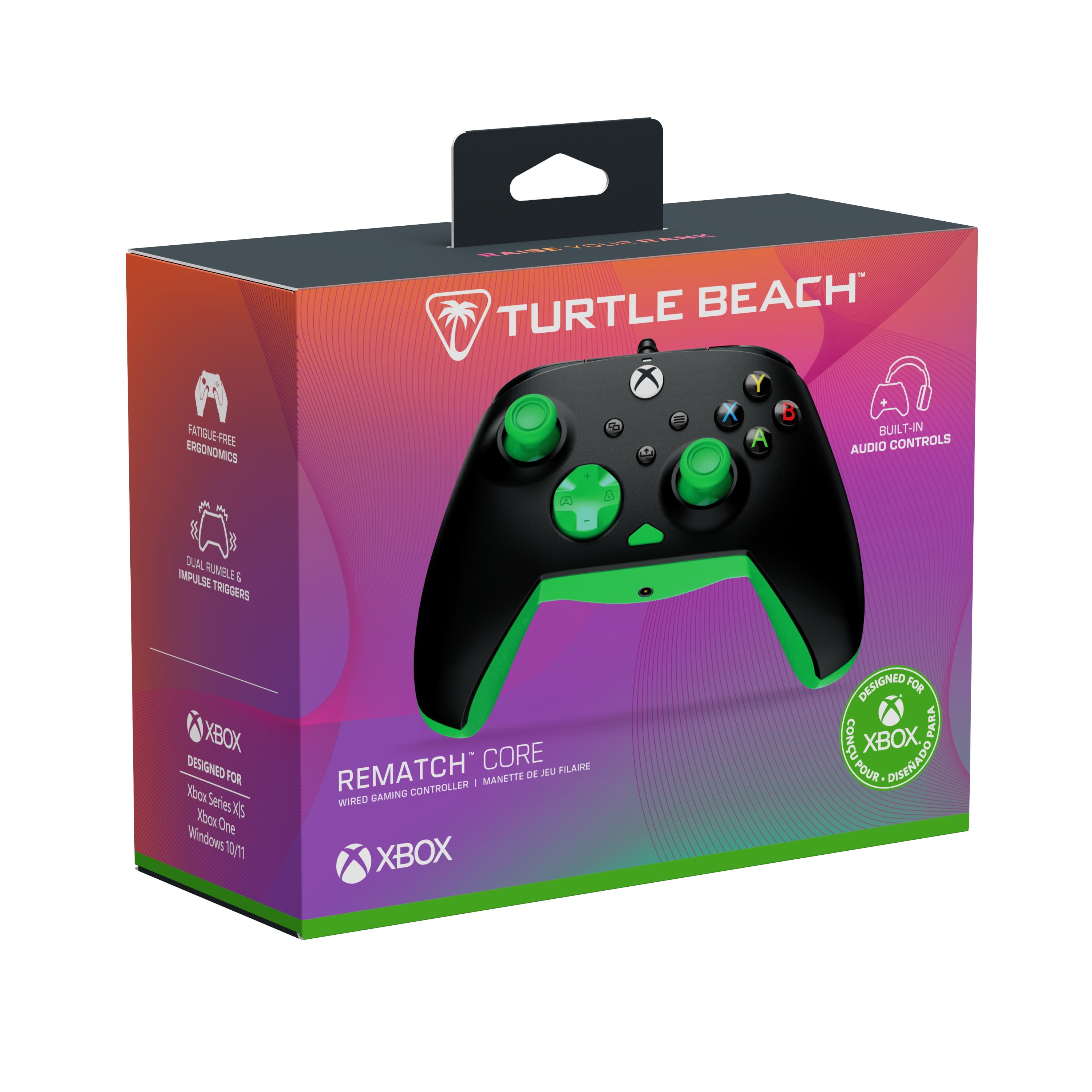 Turtle Beach® Rematch™ Core – Ghost Black Camo/Green Wired Gaming Controller for Xbox Series X|S & Xbox One | Windows 10 & 11