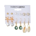thumbnail image 3 of FOLOYORI 6 Pares Aretes Decorativos De Concha Marina Y De Mar Para Uso Diario, 3 of 8