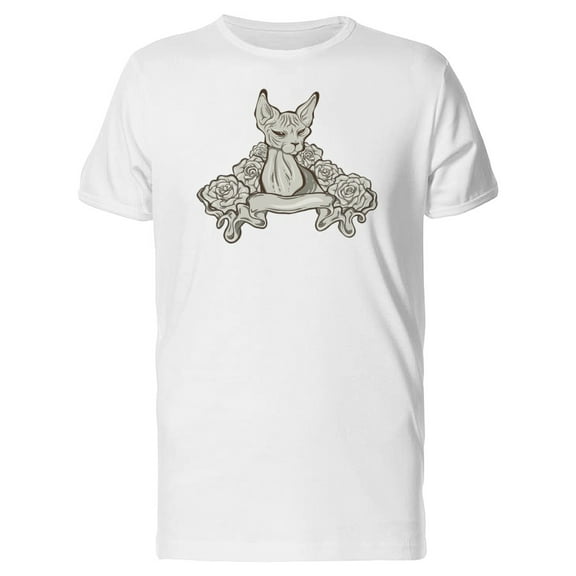 Sphynx Cat Ribbon T-Shirt Men -Image by Shutterstock, Male Medium