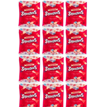 Squashies Raspberry and Cream Flavored Marshmallow Foam Gummies Candy, Pack of 12 (5oz Bags)