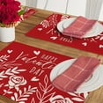 thumbnail image 5 of Happy Valentine''s Day Red Placemats Set of 4, Rose Flowers Floral Leaves Love Hearts Holiday Dining Table Place Mats, Anniversary Wedding Kitchen Decor Home Decoration 12 x 18 Inch, 5 of 5