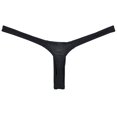 thumbnail image 2 of Botmois Mens Slim T-back Male Pouch Enhancing Thong Shiny Bikinis Solid G-strings Underwear Ice Silk Tanga Black M, 2 of 3