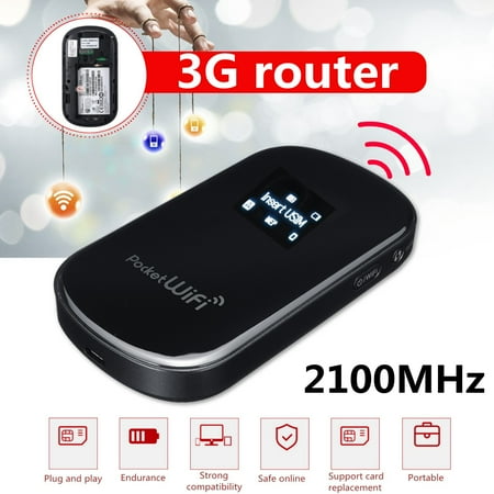 Modem 3g Unlocked Router 3G LET Mobile WiFi Router Hotspot Mini Mobile Broadband Hotspot SIM Card Portable Router Modem for Car Home Mobile Travel Camping ()