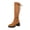 Ginger, variant on Willtoo Boots for Women Round Toe Knee High Boots, Faux Suede Back Drawstring Comfortable Tall Boots, Chunky Block Heel Platform Casual Dress Boots