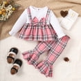 thumbnail image 3 of 18 Months Baby Girls Christmas Outfits Set 24 Months Girls 2PCS Fall Winter Outfits Toddler Girls Long Sleeve Top Pants Set Pink, 3 of 7