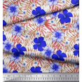 thumbnail image 2 of Soimoi Tissu Viscose Georgette Imprimé Floral & Feuilles Tropical au Mètre 42 Pouces de Large, 2 of 2