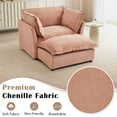 thumbnail image 6 of Harper & Bright Designs Accent Chair with Ottoman for Living Room, Single Sleeper Sofa Armchair with 3 Pillows, Chenille Lounge Sofa Bed, Pink, 6 of 19
