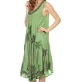 thumbnail image 4 of Sakkas Watercolor Palm Tree Tank Caftan Short Dress - Dark Green - One Size, 4 of 4
