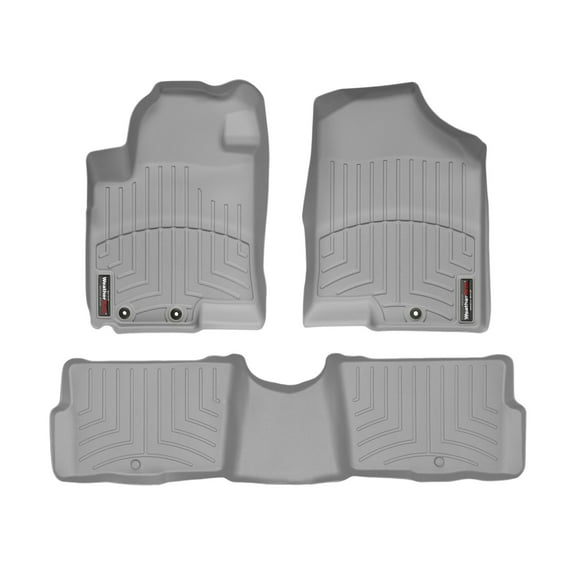 WeatherTech Custom Fit FloorLiners compatible with 2011-2013 Kia Soul - 1st & 2nd Row, Grey