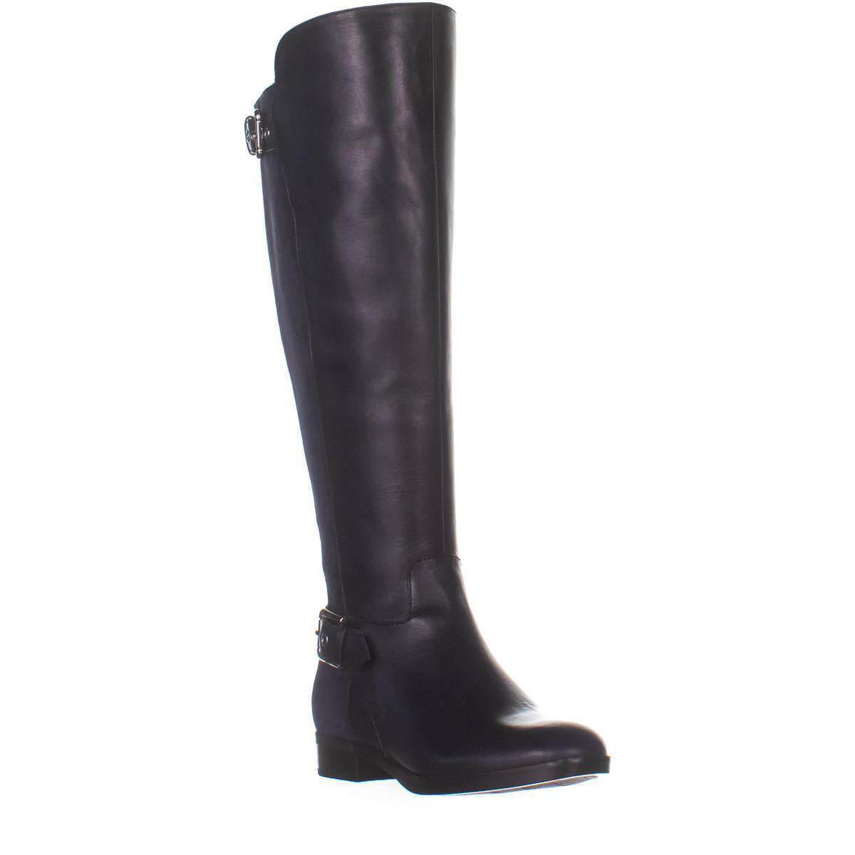 Womens Marc Fisher Damsel Wide Calf Knee High Boots, Dark Blue Leather ...