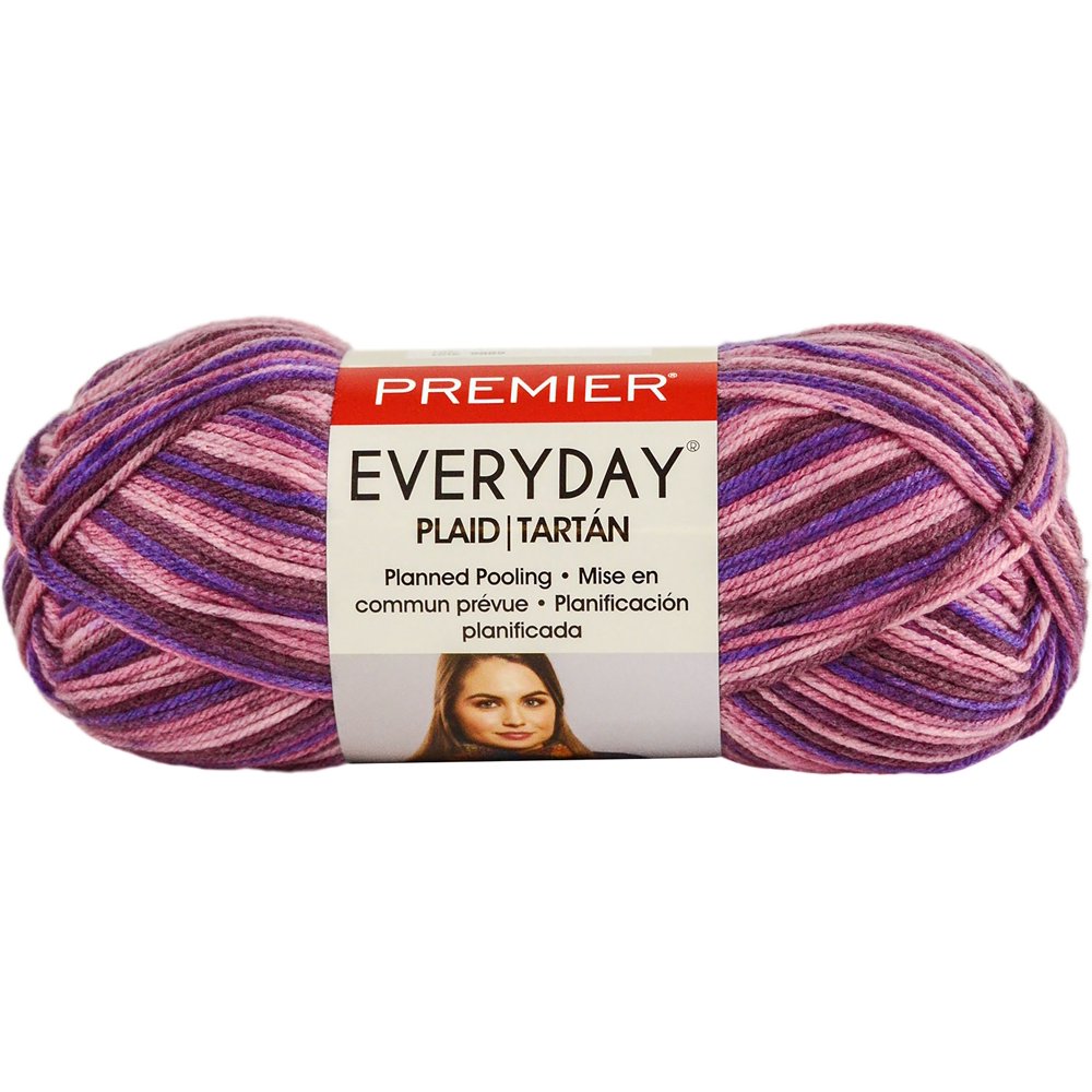 Premier Yarns Everyday PlaidPink Purple Plaid