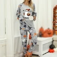 thumbnail image 6 of Womens Pajama Set Halloween Two Piece Pumpkin Ghost Print Raglan Stripe Jogger Pants Sets Sleepwear for Women, 6 of 7