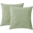 thumbnail image 7 of Pack of 2 Corduroy Decorative Throw Pillow Covers 18x18 Inch Striped Spring Cushion Covers Cozy Boho Pillowcase Farmhouse Home Decor Soft Accent Cushion Case for Couch Sofa Bed, 7 of 7