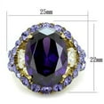 thumbnail image 2 of Womens Gold Rings IP Gold (Ion Plating) 316L Stainless Steel Ring with AAA Grade CZ in Amethyst TK2160, 2 of 4